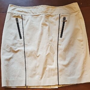 Stylish Cream Skirt with Black Accents